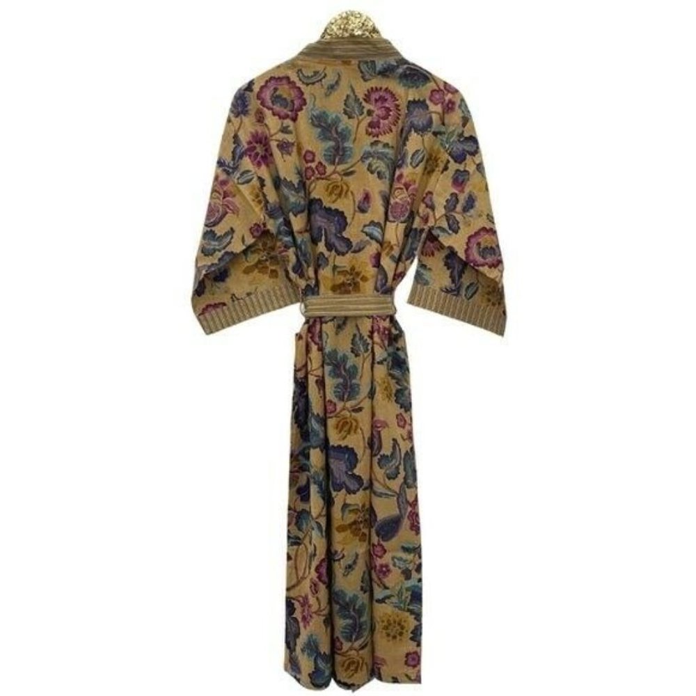 Cotton Hand Block Printed Kimono Robe India NEW - Picture 6 of 6
